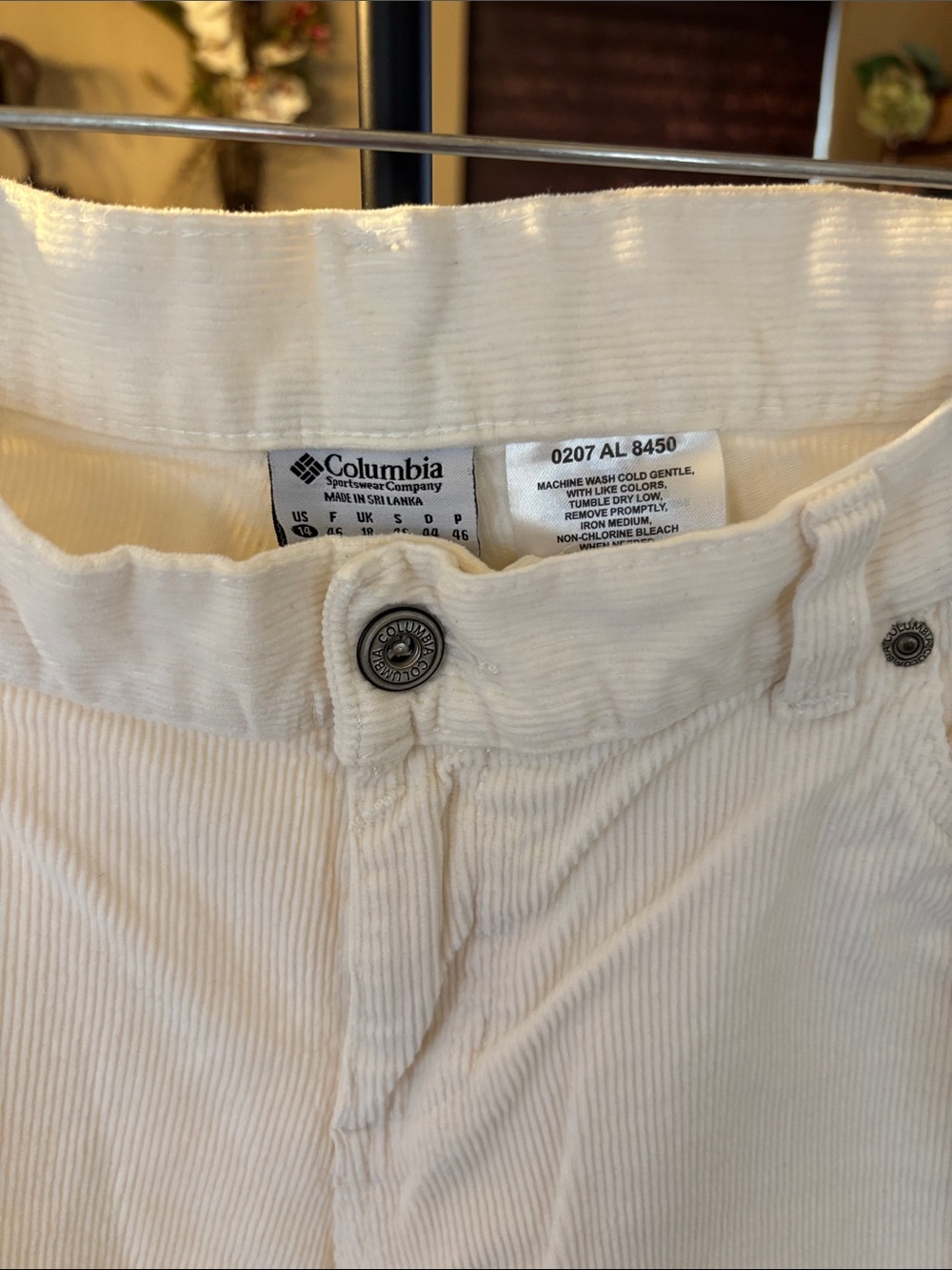 Columbia Off-White Corduroy Pants